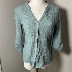 Democracy Teal Button-Down Shirt